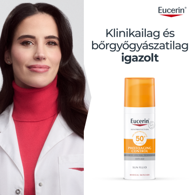 Eucerin Sun Photoaging Control napozó fluid arcra SPF50+