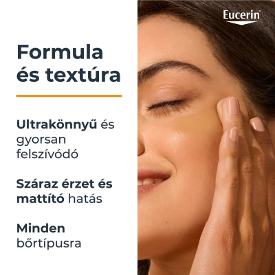 Eucerin Sun Hydro-Protect Ultrakönnyű színezett napozó fluid arcra SPF 50+ Medium