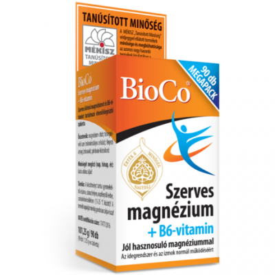 BioCo szerves MAGNÉZIUM + B6-vitamin tabletta, 90X kiszerelés
