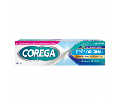 Corega Erős Original enyhén mentolos műfogsorrögzítő krém