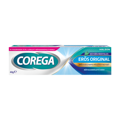 Corega Erős Original enyhén mentolos műfogsorrögzítő krém