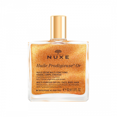 Nuxe Huile Prodigieuse® Or többfunkciós arany-csillámos száraz olaj spray arcra, testre, hajra, 50ML kiszerelés