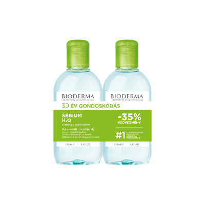 Bioderma Sébium H2O micellás víz (arc- és sminklemosó) - Micellafesztivál DUOPACK, 2X250ML kiszerelés