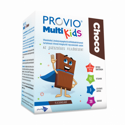 PROVIO Multi Kids Choco tejcsokoládé szelet, 20X kiszerelés