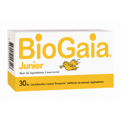 Biogaia Junior rágótabletta eper, 30X kiszerelés