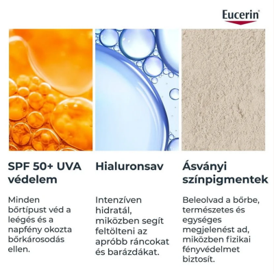 Eucerin Sun Hydro-Protect Ultrakönnyű színezett napozó fluid arcra SPF 50+ Light
