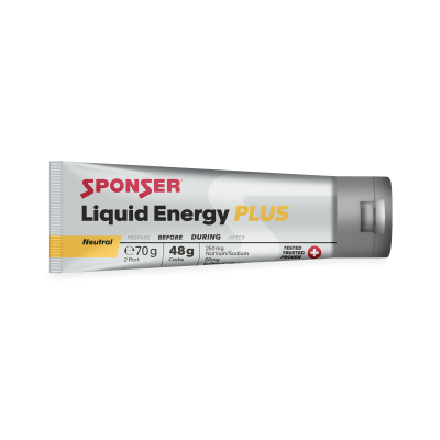 Sponser Liquid energy plus koffeines gél 70g, NATÚR kiszerelés