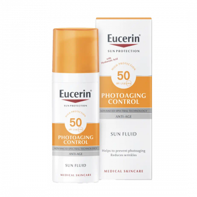 Eucerin Sun Photoaging Control napozó fluid arcra SPF50+