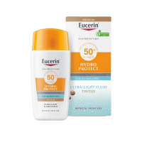 Eucerin Sun Hydro-Protect Ultrakönnyű színezett napozó fluid arcra SPF 50+ Medium