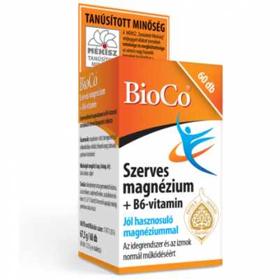 BioCo szerves MAGNÉZIUM + B6-vitamin tabletta, 60X kiszerelés