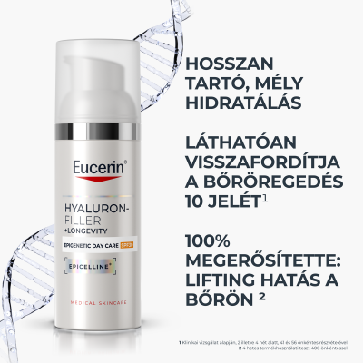 Eucerin Hyaluron-Filler + Longevity Epigenetic Nappali arcápoló SPF30