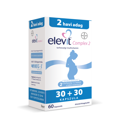Elevit Complex 2 terhességi multivitamin metafolin, folsav- és DHA tartalommal, 2X30 kiszerelés