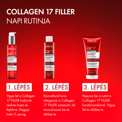Vichy Dercos Collagen 17 Filler ultra-regeneráló hajkúra