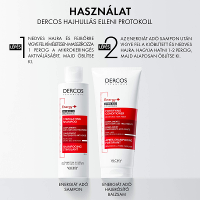 Vichy Dercos Energiát adó utántöltő sampon hajhullás ellen (Energy+)