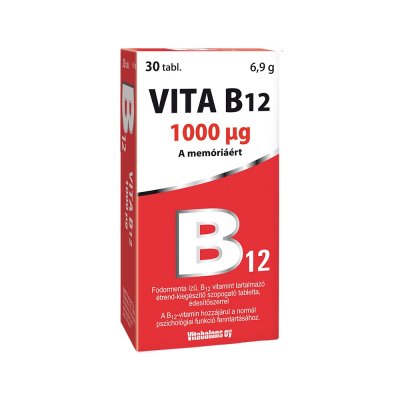 Vitabalans Vita B12 1000mcg szopogató tabletta, 30X kiszerelés