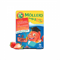 Möller's Omega-3 halacska gumivitamin eper ízben