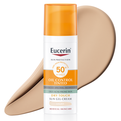 Eucerin Sun Oil Control színezett napozó gél-krém arcra light SPF50+