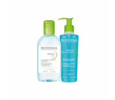 Bioderma Sébium H2O micellás víz (arc- és sminklemosó) + Sébium Moussant Tisztító habzó gél