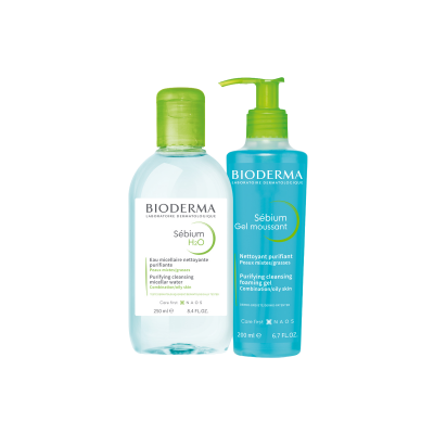 Bioderma Sébium H2O micellás víz (arc- és sminklemosó) + Sébium Moussant Tisztító habzó gél