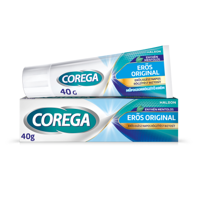 Corega Erős Original enyhén mentolos műfogsorrögzítő krém