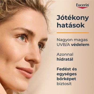 Eucerin Sun Hydro-Protect Ultrakönnyű színezett napozó fluid arcra SPF 50+ Light