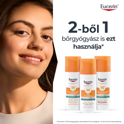 Eucerin Sun Oil Control színezett napozó gél-krém arcra medium SPF50+