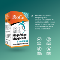 Bioco Magnézium-biszglicinát + bioaktív B6-vitamin tabletta MEGAPACK