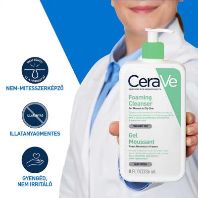 CeraVe Habzó tisztító gél, 473ML kiszerelés