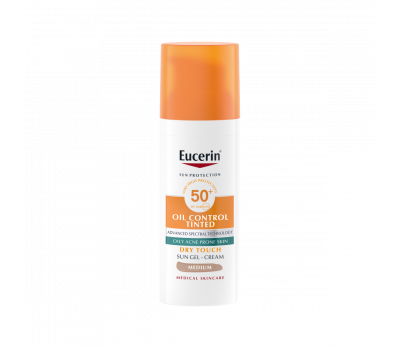 Eucerin Sun Oil Control színezett napozó gél-krém arcra medium SPF50+