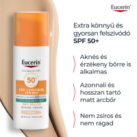 Eucerin Sun Oil Control színezett napozó gél-krém arcra light SPF50+