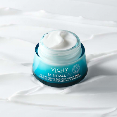 Vichy MINÉRAL 89 100h hidratáló illatmentes arckrém gazdag állag (RICH, FRAGRANCE FREE)