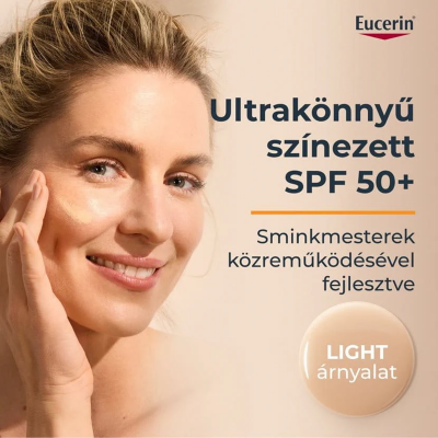 Eucerin Sun Hydro-Protect Ultrakönnyű színezett napozó fluid arcra SPF 50+ Light