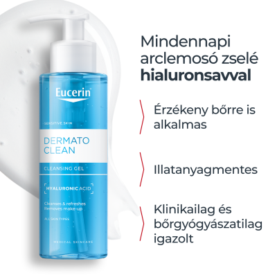 Eucerin DermatoClean [Hyaluron] mélytisztító, habzó arclemosó zselé