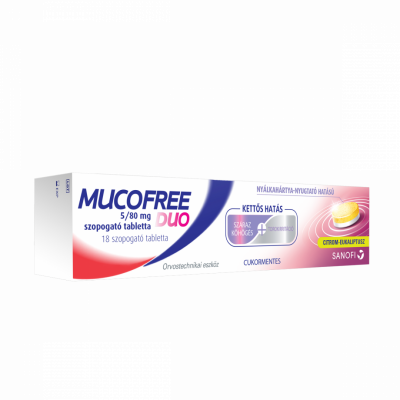 Mucofree Duo 5/80mg szopogató tabletta