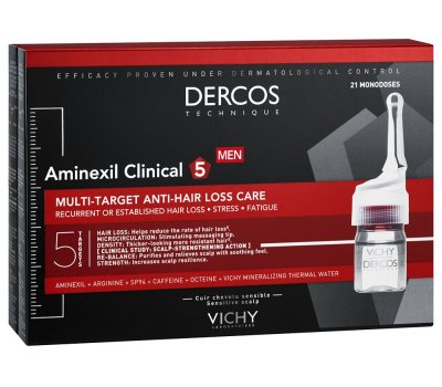 Vichy Dercos Aminexil Clinical 5 hajhullás elleni ampulla férfiaknak