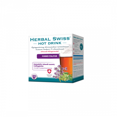 Herbal Swiss Hot Drink Gyógynövény-kivonatokat tartalmazó instant italpor, 12X kiszerelés