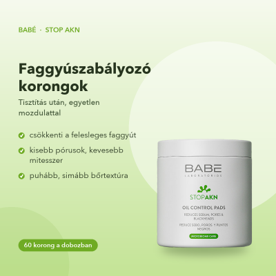 Babé Stop AKN faggyúszabályozó arctisztító korongok (Oil Control pads)