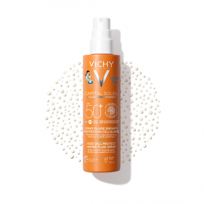 Vichy Capital Soleil vizes fluid spray gyerekeknek SPF50+ vízálló, arcra és testre