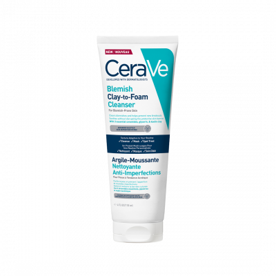 CeraVe pattanások elleni arctisztító krém agyaggal (Blemish Clay-to-Foam Cleanser)