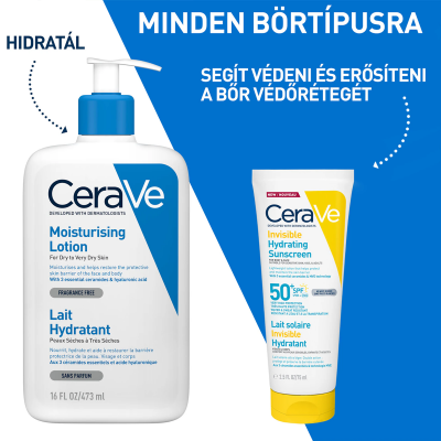 Cerave Sun hidratáló fényvédő arcra és testre SPF50+, 75ML kiszerelés