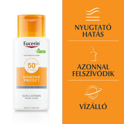Eucerin Sun Sensitive Protect Extra könnyű naptej SPF50+