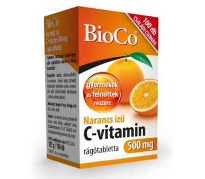 BioCo Narancs ízű C-vitamin 500 mg rágótabletta