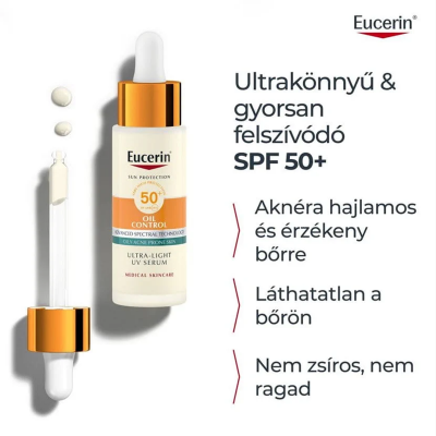 Eucerin Sun Oil Control nappali UV szérum arcra SPF50+