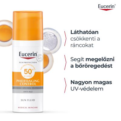 Eucerin Sun Photoaging Control napozó fluid arcra SPF50+