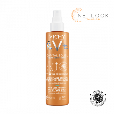 Vichy Capital Soleil vizes fluid spray gyerekeknek SPF50+ vízálló, arcra és testre