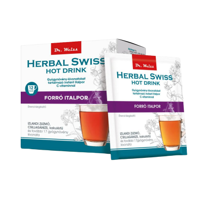Herbal Swiss Hot Drink Gyógynövény-kivonatokat tartalmazó instant italpor, 12X kiszerelés