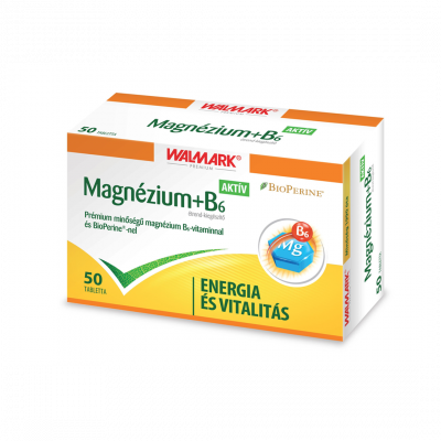 Walmark Magnézium +B6-vitamin aktív tabletta, 50X kiszerelés