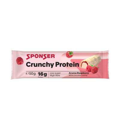 Sponser Crunchy protein fehérjeszelet 50g, MÁLNA kiszerelés