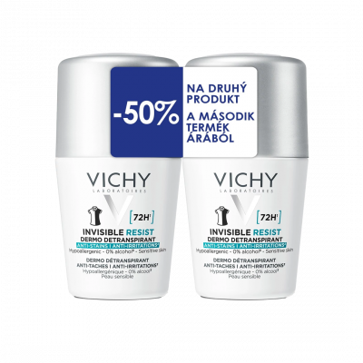 Vichy DUOPACK Invisible Resist 72h izzadsággátló golyós dezodor, 2X50ML kiszerelés
