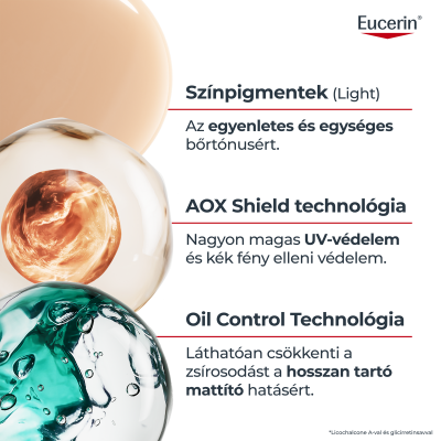 Eucerin Sun Oil Control színezett napozó gél-krém arcra light SPF50+